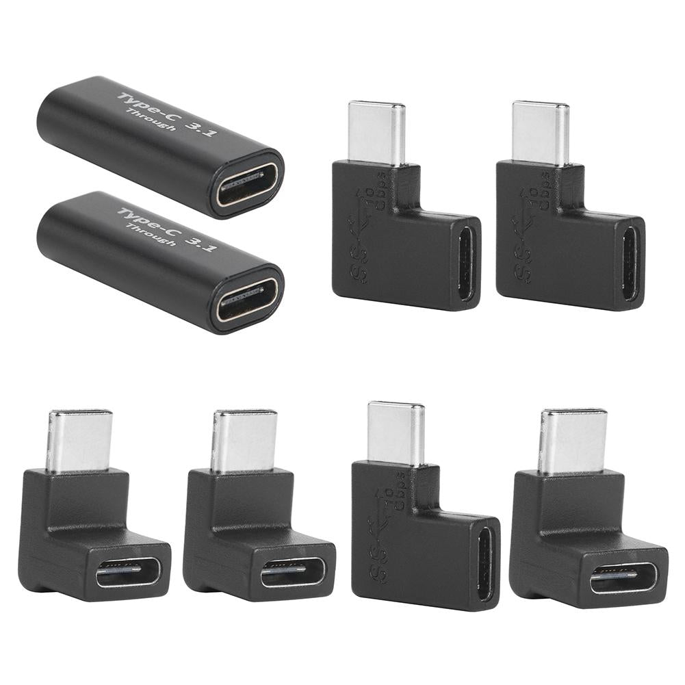 2pcs USB C Adapter Type-C Male to Female Female to Female Right&amp-CE00083-Veeddydropshipping