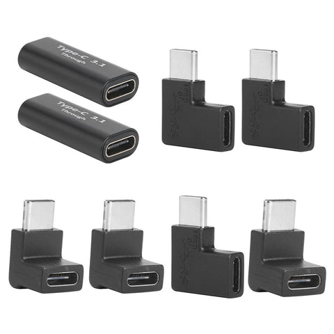 2pcs USB C Adapter Type-C Male to Female Female to Female Right&amp-CE00083-Veeddydropshipping