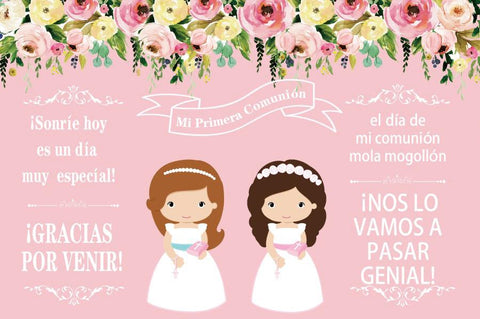 My First Communion Baby Shower Birthday Girl Baptism Photography Background -CE00330-Veeddydropshipping