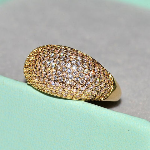 Real 18k Gold Rings for Women Luxury Full Diamond Fine Jewelry -JW00043-Veeddydropshipping