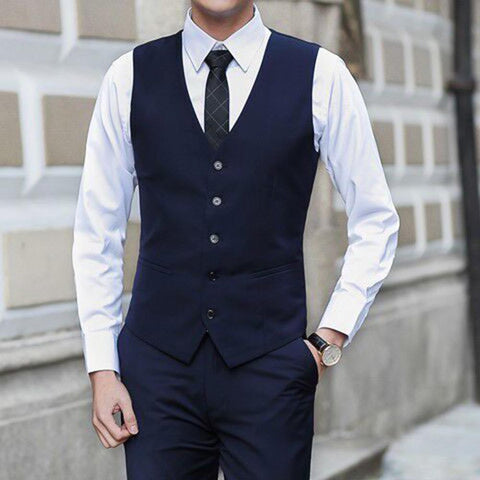 Slim Fit Suit Male Waistcoat Homme Casual Sleeveless-MF01301-Veeddydropshipping