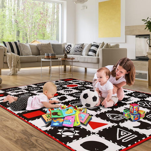 teytoy Tummy Time Training Baby Play Mat - Black and white high contrast-TB00508-Veeddydropshipping