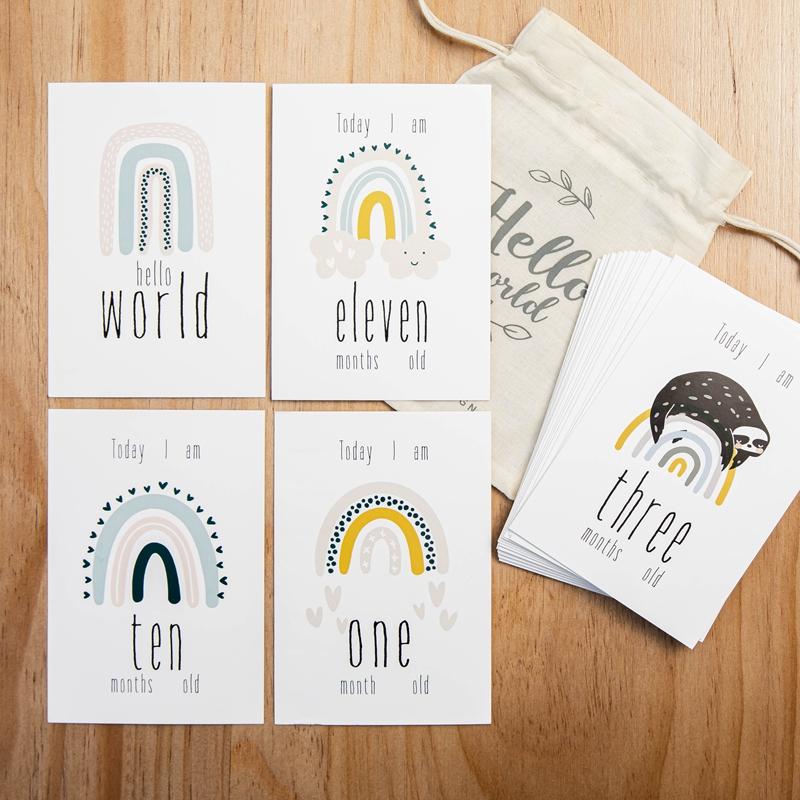 16Pc Baby Milestone Cards Month Sticker Baby Photography Milestone-TB00778-Veeddydropshipping