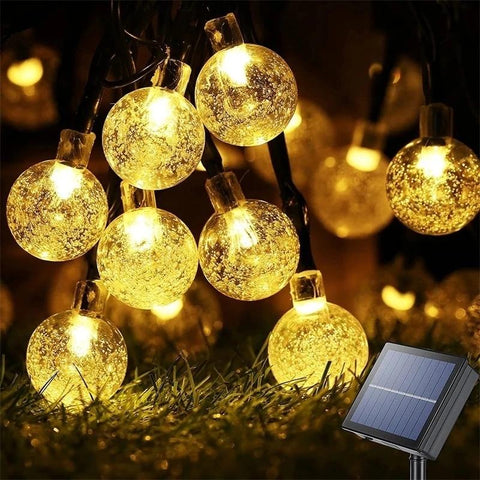 Solar String Lights Outdoor 60 Led Crystal Globe Lights with 8 Modes Waterproof-TI00917-Veeddydropshipping