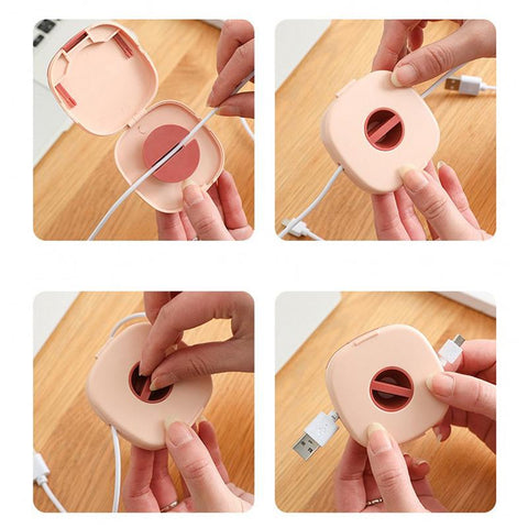 Cable Organizer Protable Earphone Wire Bag Cable Case Storage Box Rotatable Earphone-PA00863-Veeddydropshipping
