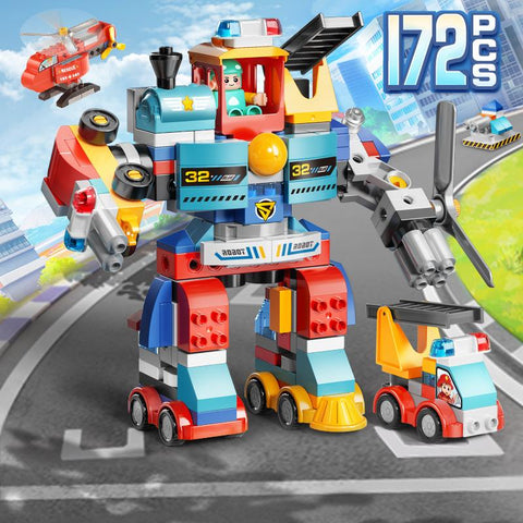 DIY Large Big Size Changeable Robot Building Blocks Set Gun Duploed City-TB01473-Veeddydropshipping
