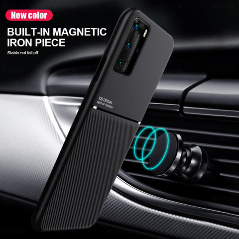 Silicone Car Magnetic Holder Case For Huawei P40 Pro P20 P30 Lite Light Hauwei-PA00269-Veeddydropshipping