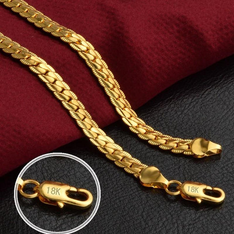 925 sterling silver 18K gold chain bracelets neckalce  jewelry sets -JW00215-Veeddydropshipping