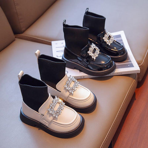 Child Fashion Boots 2023 Spring and Autumn New Girls Rhinestone Princess-TB00135-Veeddydropshipping