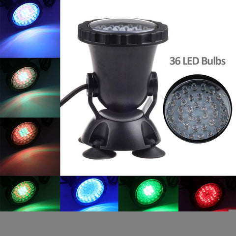 12V IP68 Waterproof Remote LED Underwater Light 36LEDs RGB Underwater-TI00983-Veeddydropshipping