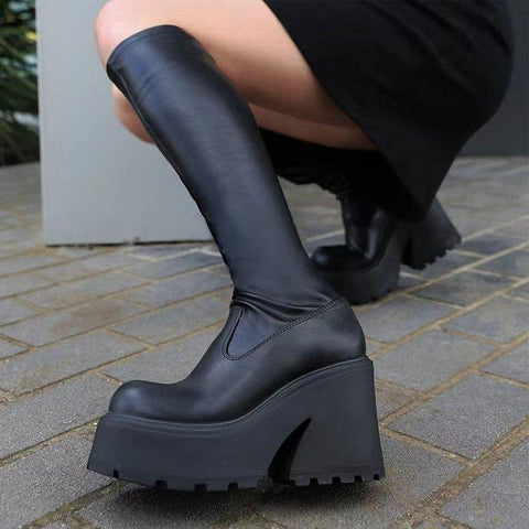 Women Fashion Mid Calf Ankle Women Boots Female-BS01060-Veeddydropshipping