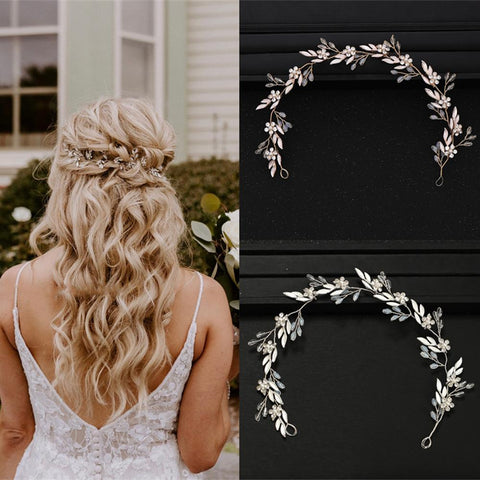 Wedding Crystal Flower Headband Tiara Hairband  -JW00460-Veeddydropshipping