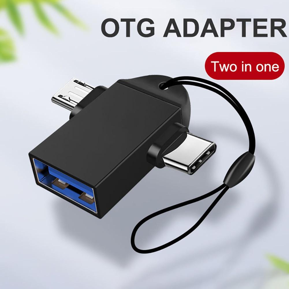 Aluminum Alloy 2 In 1 Android OTG Adapter Mobile Phone Adapter Usb Connector Multi-Function-PA00963-Veeddydropshipping