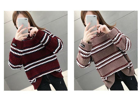 Women Warm Oversized Sweater Long Sleeve Pullover Jumper-Veeddydropshipping