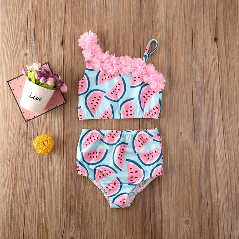 Summer Swimsuit for Little Girls Toddler Baby Girls  Bikini Suit Fruits Print -OS00029-Veeddydropshipping