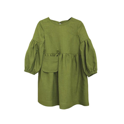 Kids Girls Retro Cotton Dress Autumn Children Korean-Veeddydropshipping