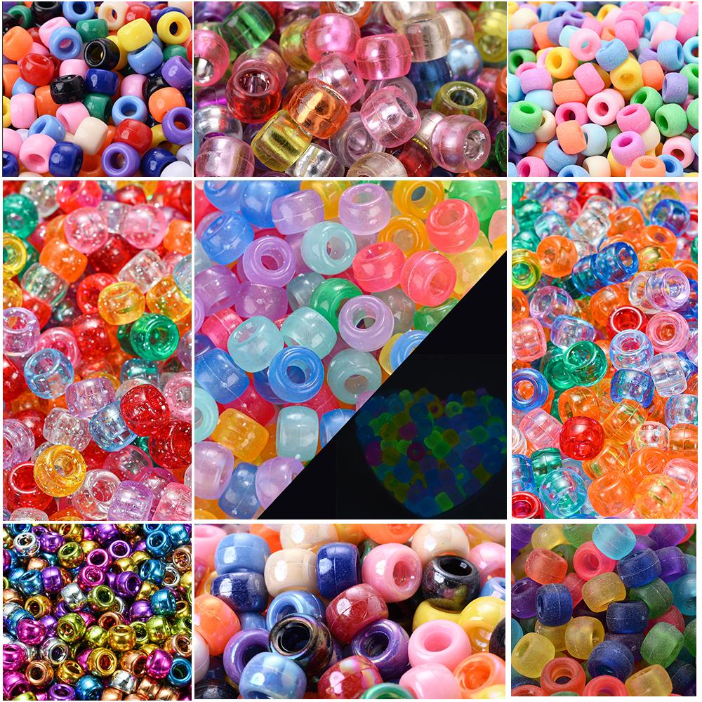 Braid Hole Acrylic Beads Pony Loose Spacer Beads For Diy-JW01500-Veeddydropshipping