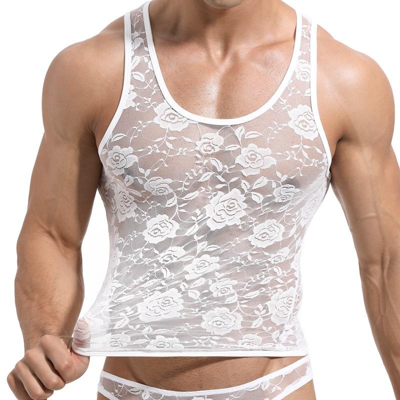 Tank Tops Sexy Transparent Mesh Elastic Fitted-MF00019-Veeddydropshipping