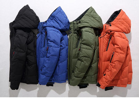 White Duck Down Jacket Warm Hooded Thick Down Jacket-MF01214-Veeddydropshipping