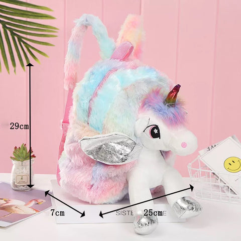 Cartoon Unicorn Doll Decor Plush Books Bag School Bags for-BS00067-Veeddydropshipping