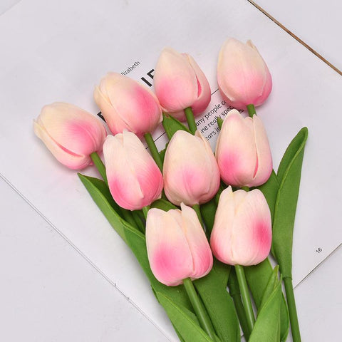 Tulip PU Artificial Flower Real Touch Bouquet-HA00658-Veeddydropshipping