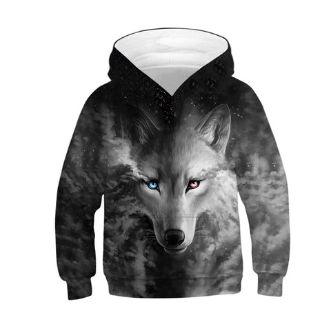 Wolf Tiger 3D Print Boys Hoodies Teens Spring Autumn Outerwear Kids-TB01339-Veeddydropshipping