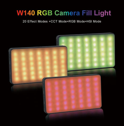 W140 LED RGB Video Light 0-360° Full Color 2500 to 9000K 8W 3100mAh Photography -CE00327-Veeddydropshipping