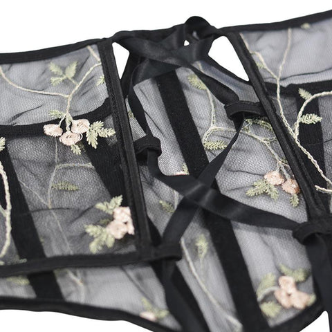 Sexy Women Lace Waist Corsets Bustier-WF00845-Veeddydropshipping