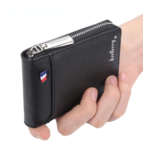 Small Multifunctional Hand Card Holder PU Business Zipper Purse-BS00182-Veeddydropshipping