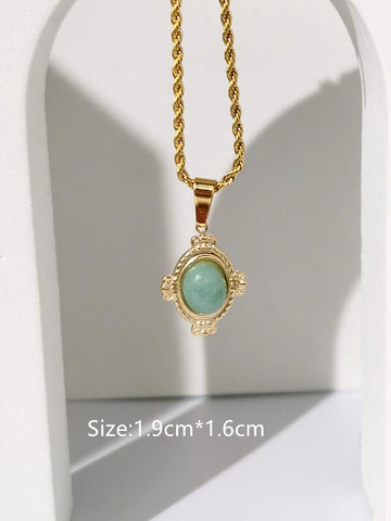 Water Drop Star Round Bear Oval Pendant Necklace  -JW00181-Veeddydropshipping
