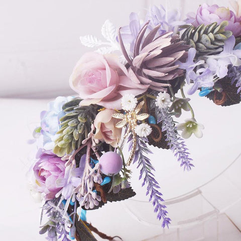 Flower Crowns Wedding Hair Accessories  Hairwear-JW00446-Veeddydropshipping
