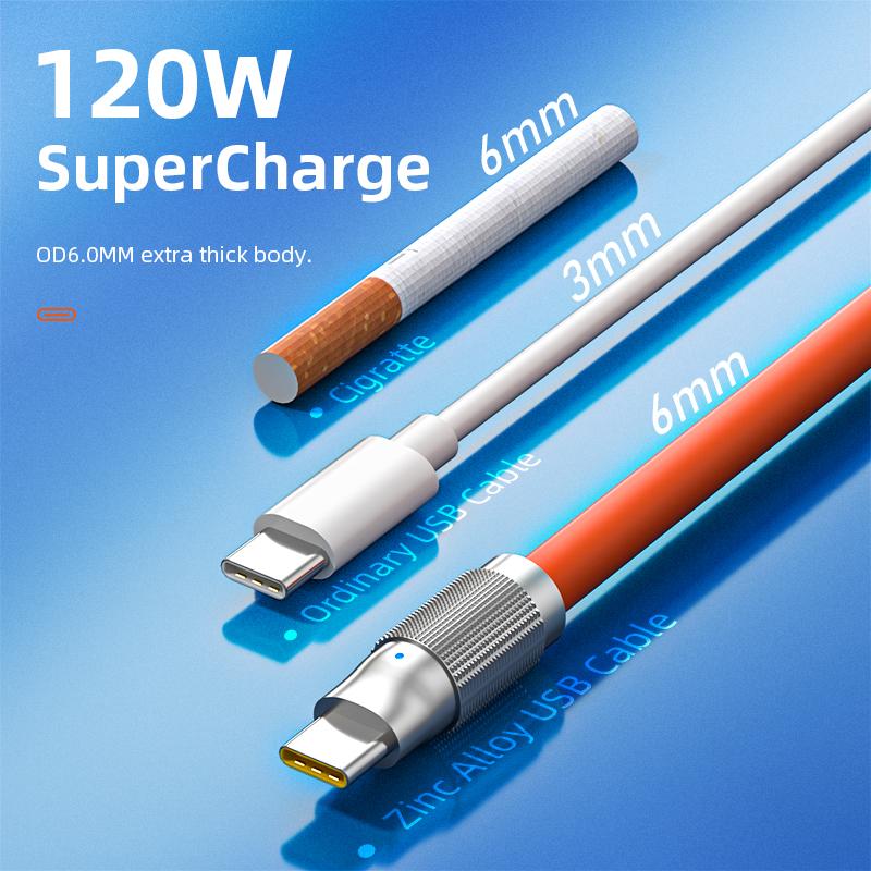 120W Super Fast Charging Cable USB Type C  Silicone Cable-Veeddydropshipping