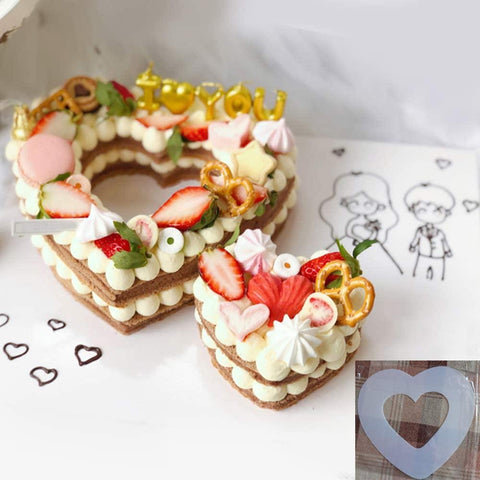 Heart-shaped Cake Stencils Baking Templates-HA01209-Veeddydropshipping