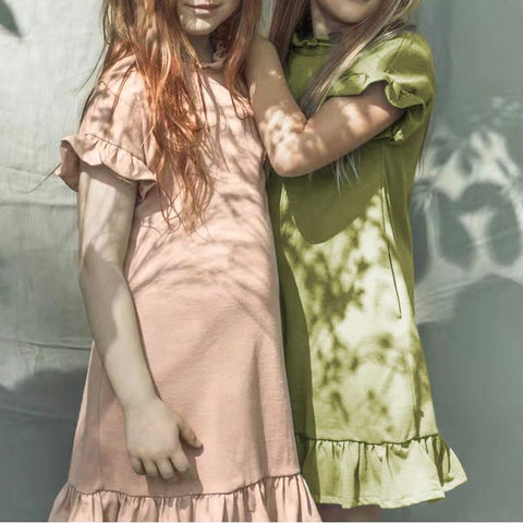 2022 Summer New Girls Ruffle Dress Korean Children&#39;s Casual-TB00885-Veeddydropshipping