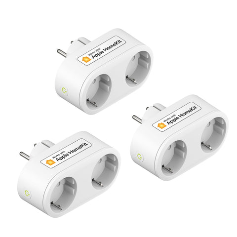 Meross HomeKit 2 In 1 WiFi Smart Plug Dual Outlet EU Smart Socket Remote-TI01111-Veeddydropshipping