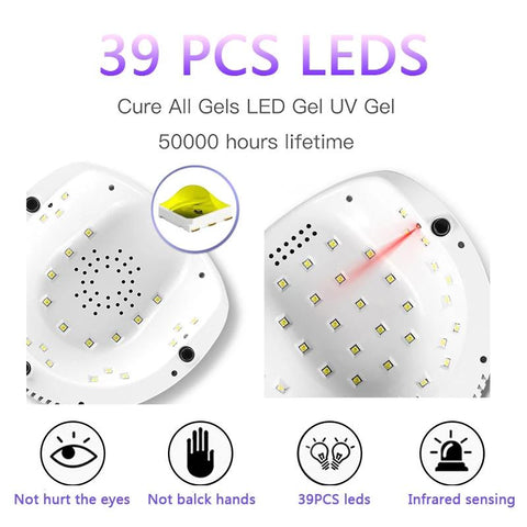 Nail Dryer Lamp For All Gel Nail Polish Fast Drying Nail -BH01102-Veeddydropshipping