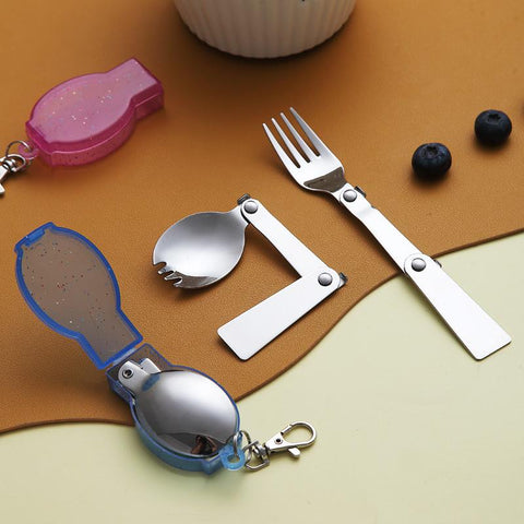 Tableware Outdoor Portable Three-Fold Spoon Fork Travel-OS01259-Veeddydropshipping