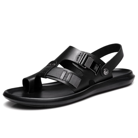 Summer Beach Shoes Male Black Luxury Slippers Outdoor-BS01556-Veeddydropshipping
