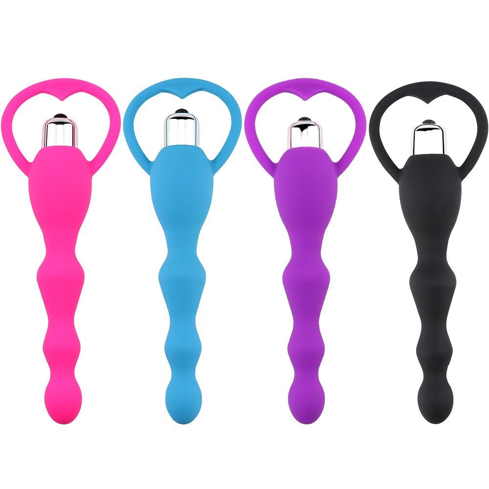 Vibrating Anal Plug Prostate Massage Soft Anal Beads Butt Plug Vibrators Sex Toys -BH01231-Veeddydropshipping