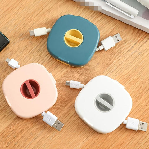 Cable Organizer Protable Earphone Wire Bag Cable Case Storage Box Rotatable Earphone-PA00863-Veeddydropshipping