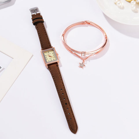 Leather Belt Dress Quartz Clock Square Dial Sport Casual -JW01114-Veeddydropshipping