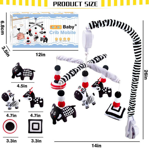teytoy My First Baby Mobile, Montessori Black and White Mobile Crib Toys-TB00502-Veeddydropshipping