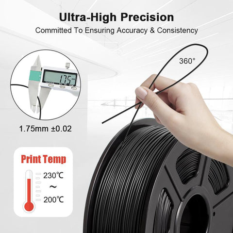 1.75mm+/-0.02mm 1KG 3D Print Refills 100% No Bubble PLA Materials Filament High Strength -Veeddydropshipping