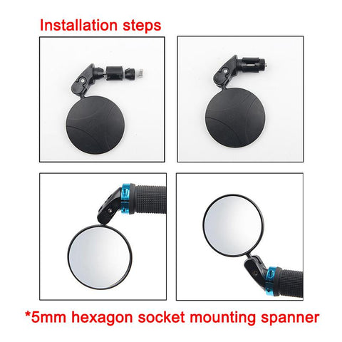 End Mirrors  Round Convex Mirror Foldable Motorbike Side Mirror for-AM01231-Veeddydropshipping