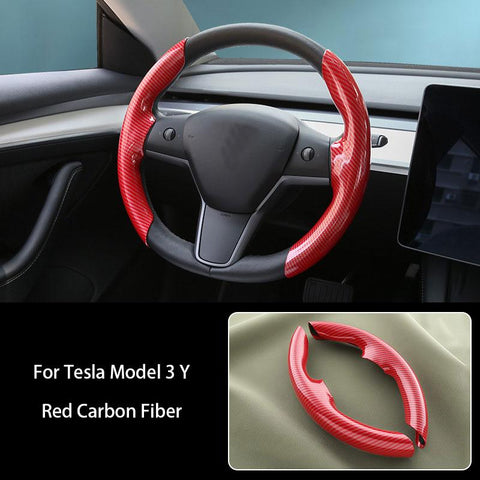 Wheel Cover Black Red Carbon Fiber Leather Anti-fur Sport-AM01522-Veeddydropshipping