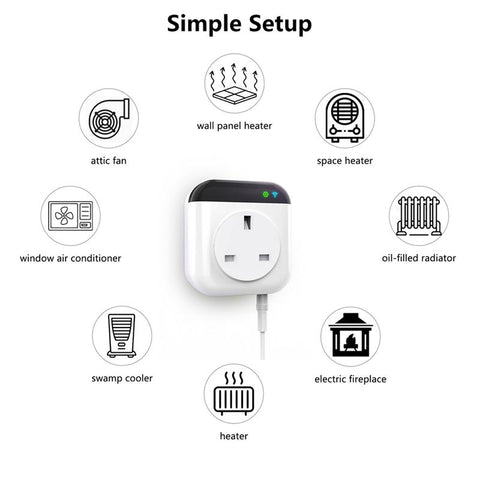 Tuya Wifi Smart Temperature Control System Socket 220V For Alexa Google Home EU Plug-TI01045-Veeddydropshipping