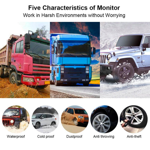 Digital LCD Display Replaceable Battery Auto Truck BUS TPMS with 6 External-AM00149-Veeddydropshipping
