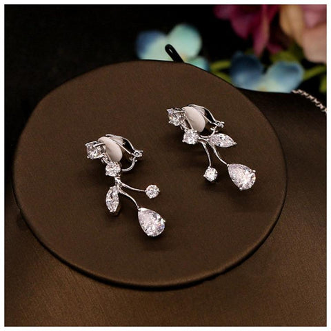 S925 Sterling Cubic Zirconia Necklaces Pendants Drop Earrings -JW00246-Veeddydropshipping