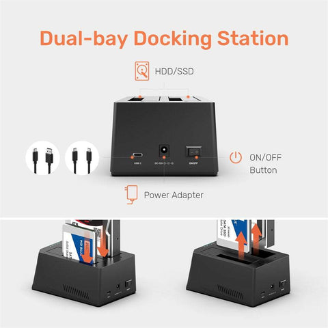 Dual Hard Drive Docking Station-CO00953-Veeddydropshipping
