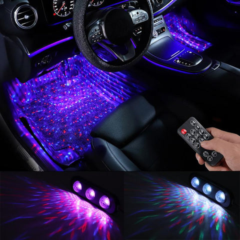 4pcs Car LED Starry Foot Light USB Atmosphere Ambient DJ Mixed-AM00545-Veeddydropshipping
